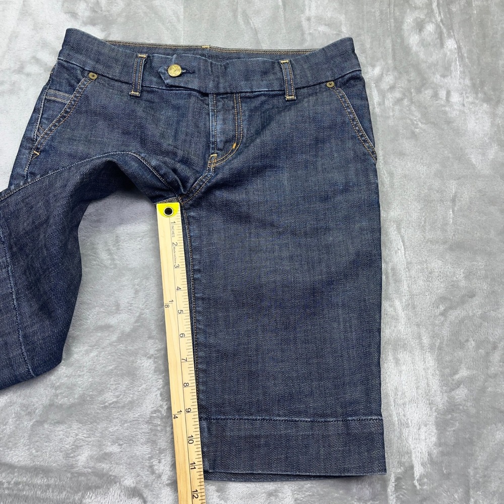 Citizens of Humanity Denim Bermuda Shorts Dark Wash Cuffed Hem Women 26 Fits 28" - Picture 3 of 10